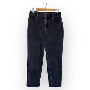 Talbots Women's High Waist Relaxed Jean Size 8 Washed Black Gray Grey Jeans